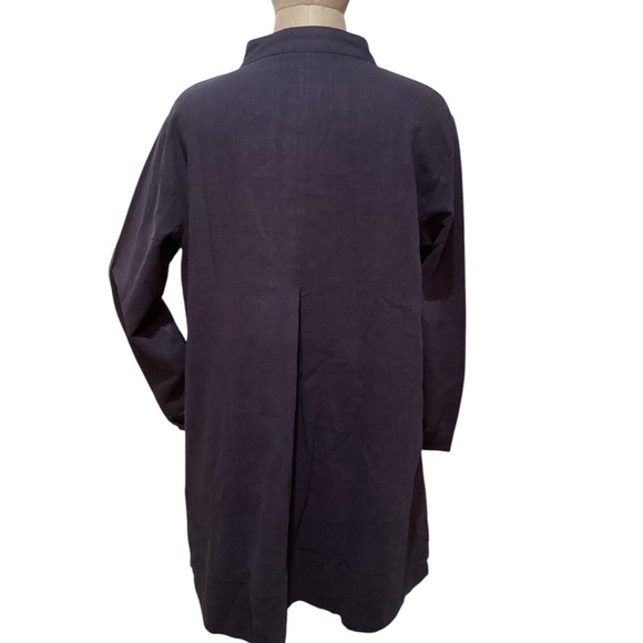 NWT Cotton Linen blend dress / cover up, navy blue, size medium - Picture 3 of 8